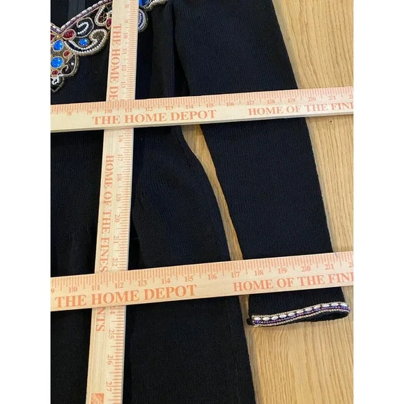 VTG Don Sayres For Wellmore Sz 8 Jeweled Knit Sheath Dress Black shoulder pads